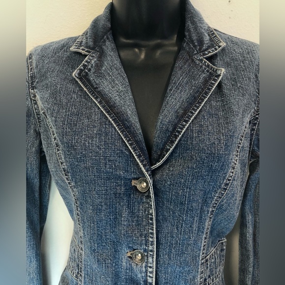 Vintage Y2K DKNY Jeans Blue Denim Jean Blazer Jacket Size S - Picture 3 of 8